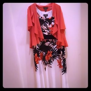 Hawaiian floral maxi dress